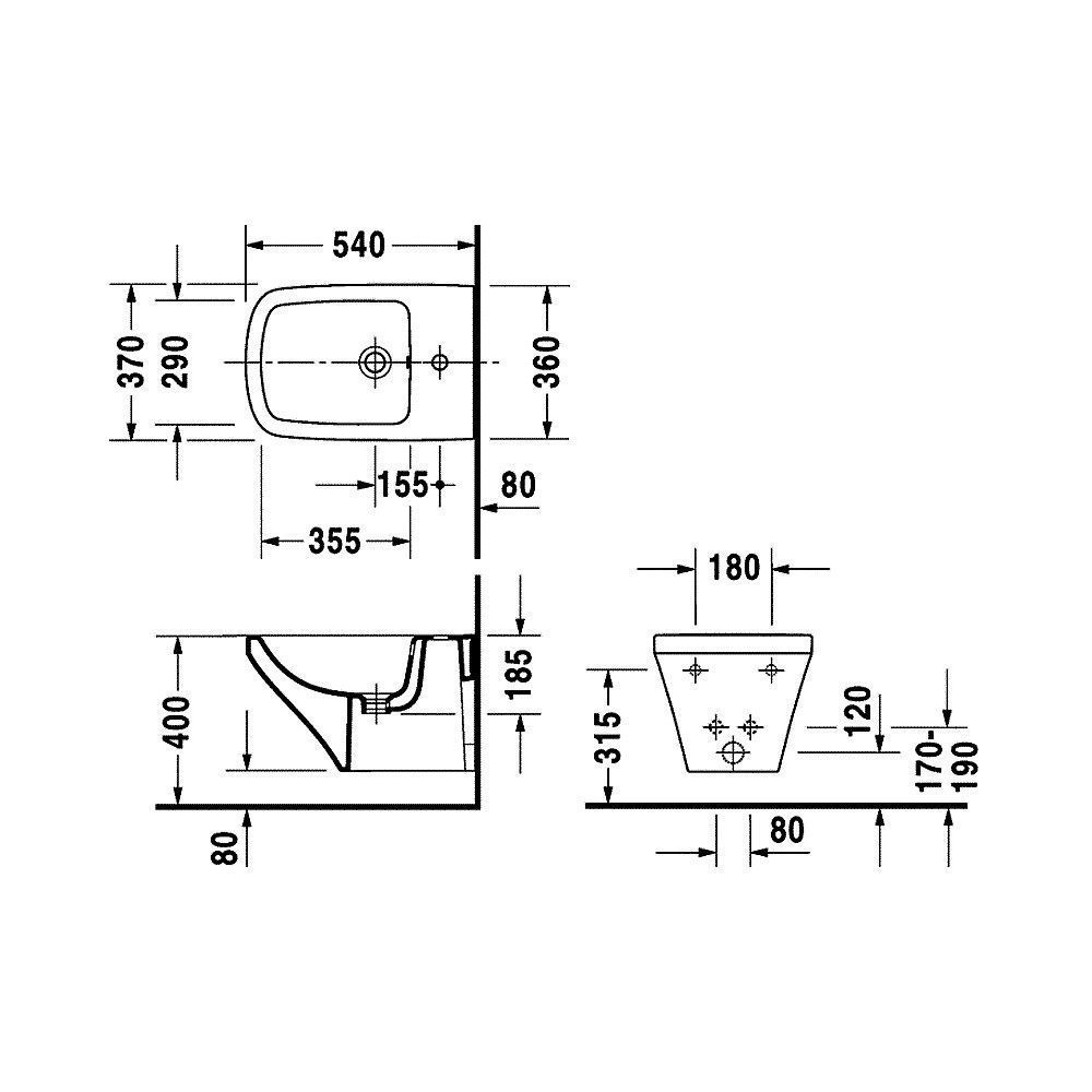 Биде подвесное DURAVIT DuraStyle 2282150000