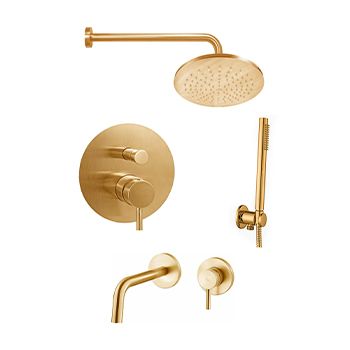 Душевой комплект PAFFONI Light KITLIG015HGSP006KING медовое золото брашированное