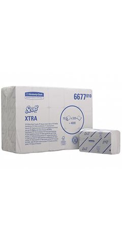 Бумажные полотенца KIMBERLY-CLARK Scott Xtra 6677, в упаковке 15 пачек